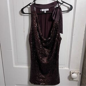 Jennifer Lopez Rich Eggplant Sequined Top